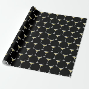 Martini drink on black wrapping paper