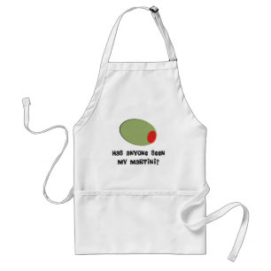 Martini Drinkers T-Shirts and Gifts Olive Design Adult Apron