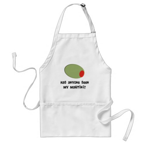 Martini Drinkers T_Shirts and Gifts Olive Design Adult Apron