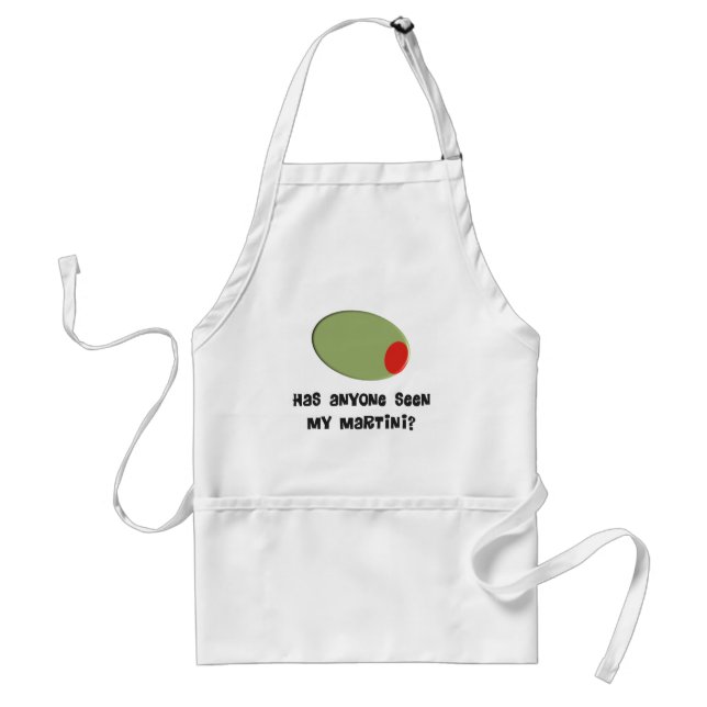 Martini Drinkers T-Shirts and Gifts Olive Design Adult Apron (Front)