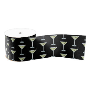 Martini Drinks On Black Grosgrain Ribbon