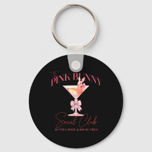 Martini Easter Pink Bunny Tail Social Club Happy E Keychain