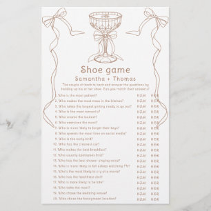 Martini espresso bridal shower Shoe game