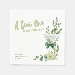 Martini Espresso green gender neutral baby shower Napkins