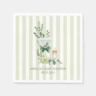 Martini Espresso green gender neutral baby shower Napkins
