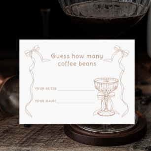 Martini Espresso How many coffee beans Bridal game Enclosure Card