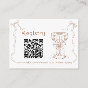 Martini Espresso QR code bridal shower registry Enclosure Card