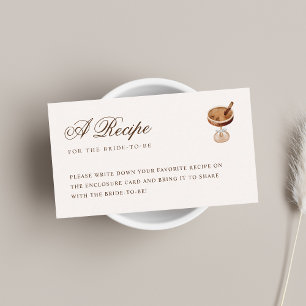 Martini Espresso Recipe Request Bridal Shower Enclosure Card