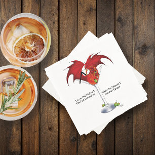 Martini Fantasy Red Dragon Napkins