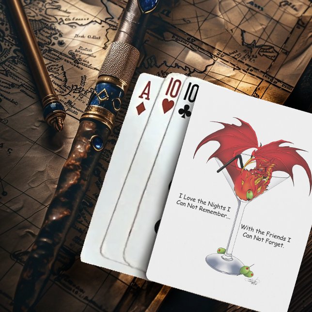 Martini Fantasy Red Dragon Poker Cards (Creator Uploaded)