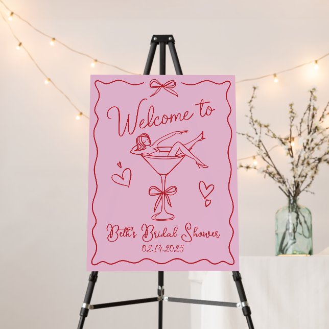 Martini Girl Bridal Shower Welcome Sign 18x24 (In Situ (Stand))