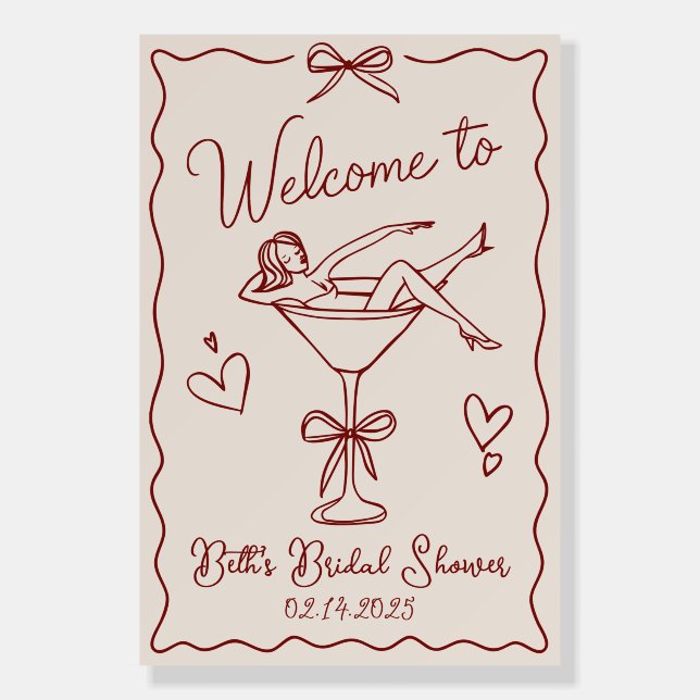 Martini Girl Bridal Shower Welcome Sign 24x36 (Front)