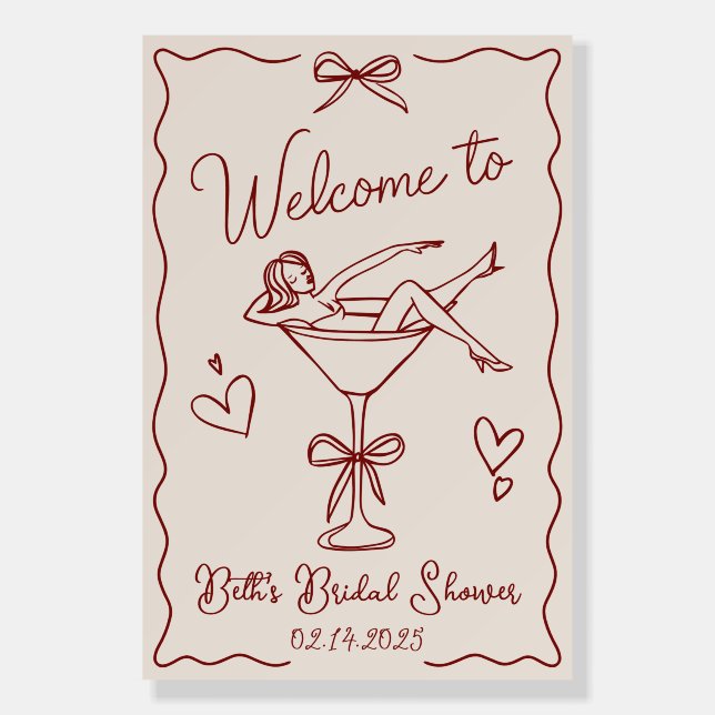 Martini Girl Bridal Shower Welcome Sign 24x36 (Front)