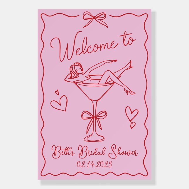 Martini Girl Bridal Shower Welcome Sign 24x36 (Front)