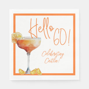 Martini Glass 60th Birthday Paper Napkin