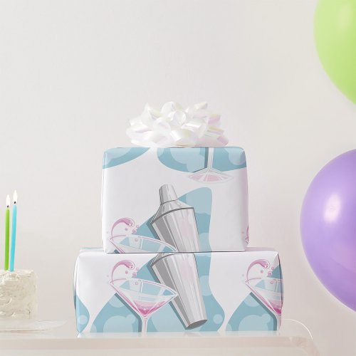 Martini Glass And Shaker Wrapping Paper