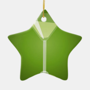 Martini Glass Ceramic Ornament