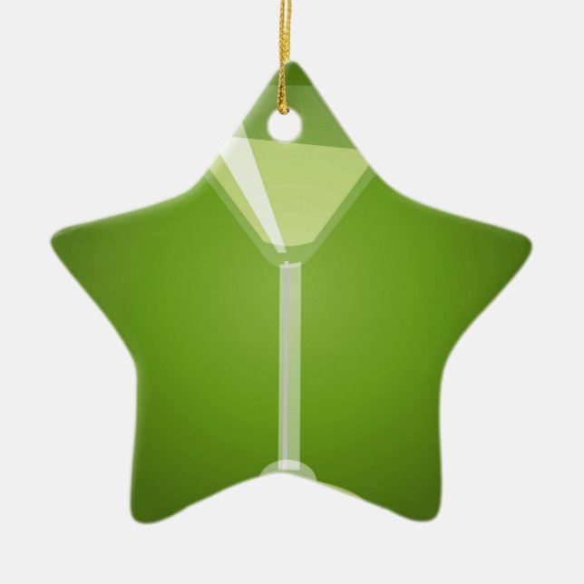Martini Glass Ceramic Ornament (Front)
