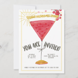 Martini Glass Christmas Cocktail Party Invitation