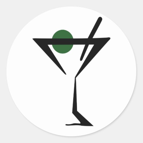 Martini Glass Classic Round Sticker