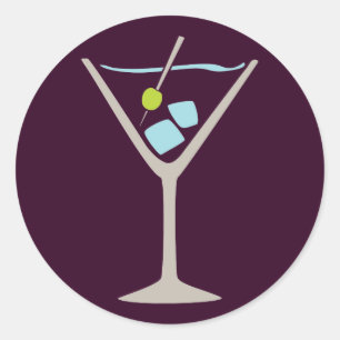 Martini Glass Classic Round Sticker