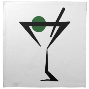 Martini Glass Cloth Napkin