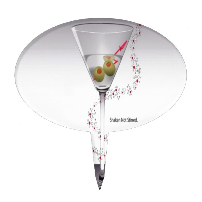 Martini glass design cake topper (Front)