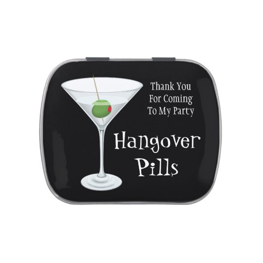 Martini Glass Funny Cocktail Party Thank You Favor Jelly Belly Tin