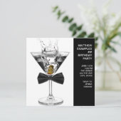 Martini Glass Mans Any Number Birthday Party Invitation (Standing Front)
