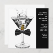 Martini Glass Mans Any Number Birthday Party Invitation (Front/Back)