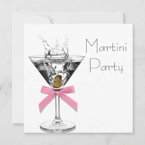 Martini Glass Pink Martini Party Invitations