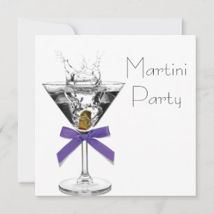 Martini Glass Purple Martini Party Invitations