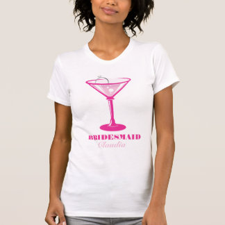 Martini Glass & Ring Bridesmaid Wedding Favor T-Shirt