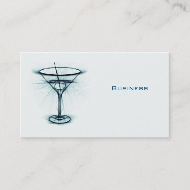 Martini Glass Sketch Business Card (Front)