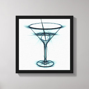 Martini Glass Sketch Canvas Print