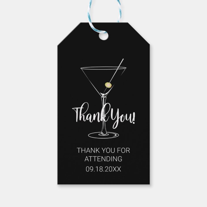 Martini Glass Thank You Gift Tags