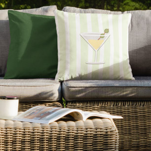 Martini Glass Throw Pillow