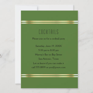 Martini Glass with Olive Cocktail Party Invitation