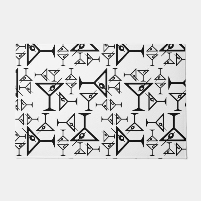 Martini Glasses CUSTOM BACKGROUND COLOR Doormat (Front)