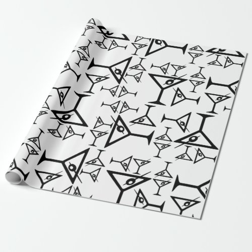 Martini Glasses CUSTOM BACKGROUND COLOR Wrapping Paper