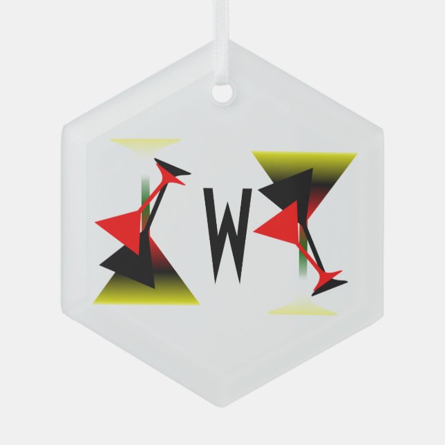 Martini Glasses Design Ornament (Front)