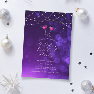 Martini Glasses Holiday Cocktail Party Invitation
