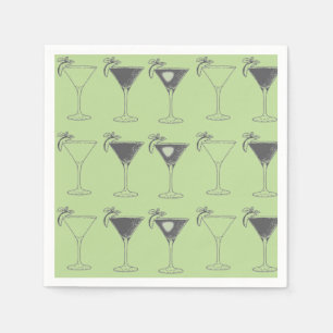 Martini Glasses Sketch Napkins