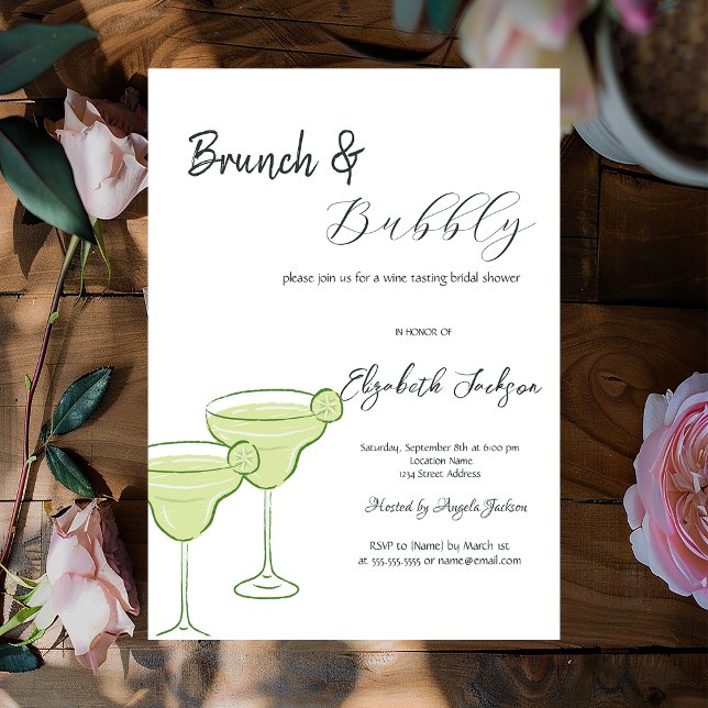 Martini Green Lemon Brunch & Bubbly   Invitation (Creator Uploaded)