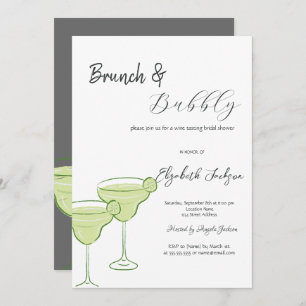 Martini Green Lemon Brunch & Bubbly Invitation