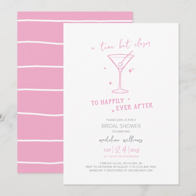 Martini Happily Ever After Bridal Shower Invitation (Front/Back)