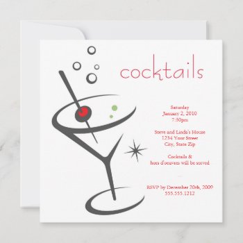 Martini Invitation by simplysostylish at Zazzle