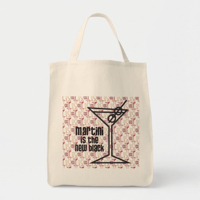 Martini is the New Black (with backgroung) Tote Bag (Front)
