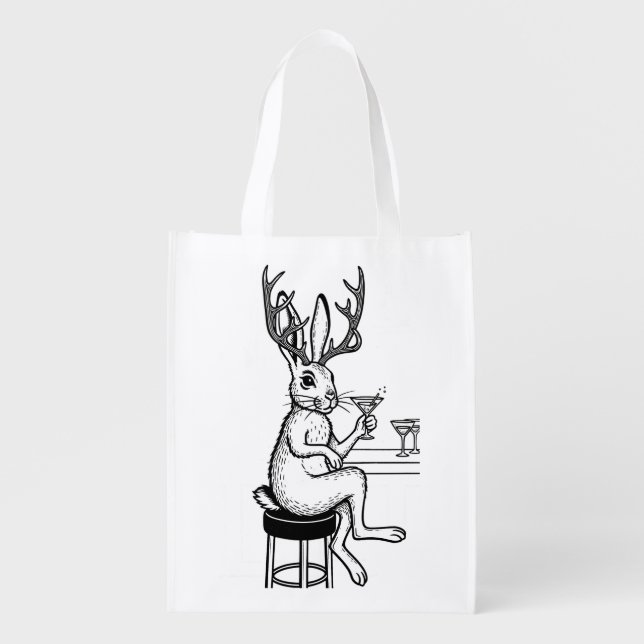 Martini Jackalope tote (Front)
