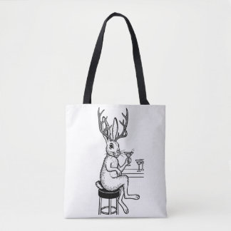 Martini Jackalope tote Bag